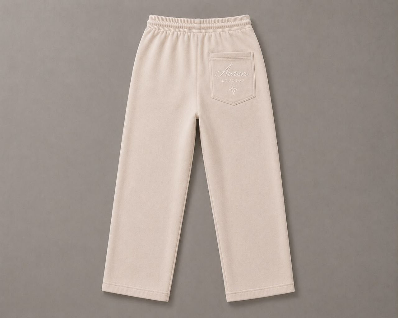 Premium Cream Oversized Straight Leg Sweatpants (AUREN STUDIOS)