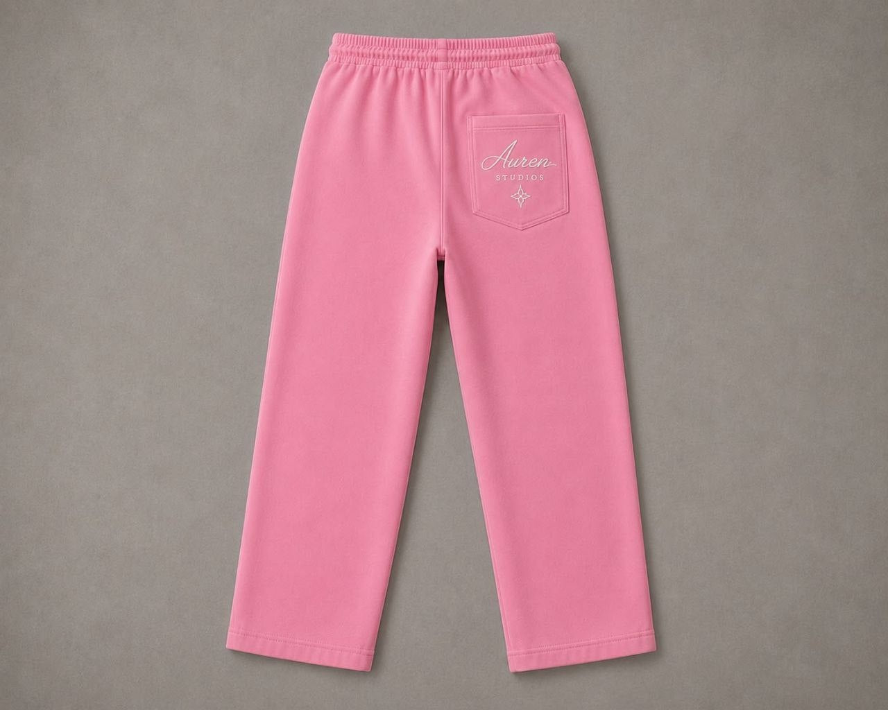 Premium Pink Oversized Straight Leg Sweatpants (AUREN STUDIOS)