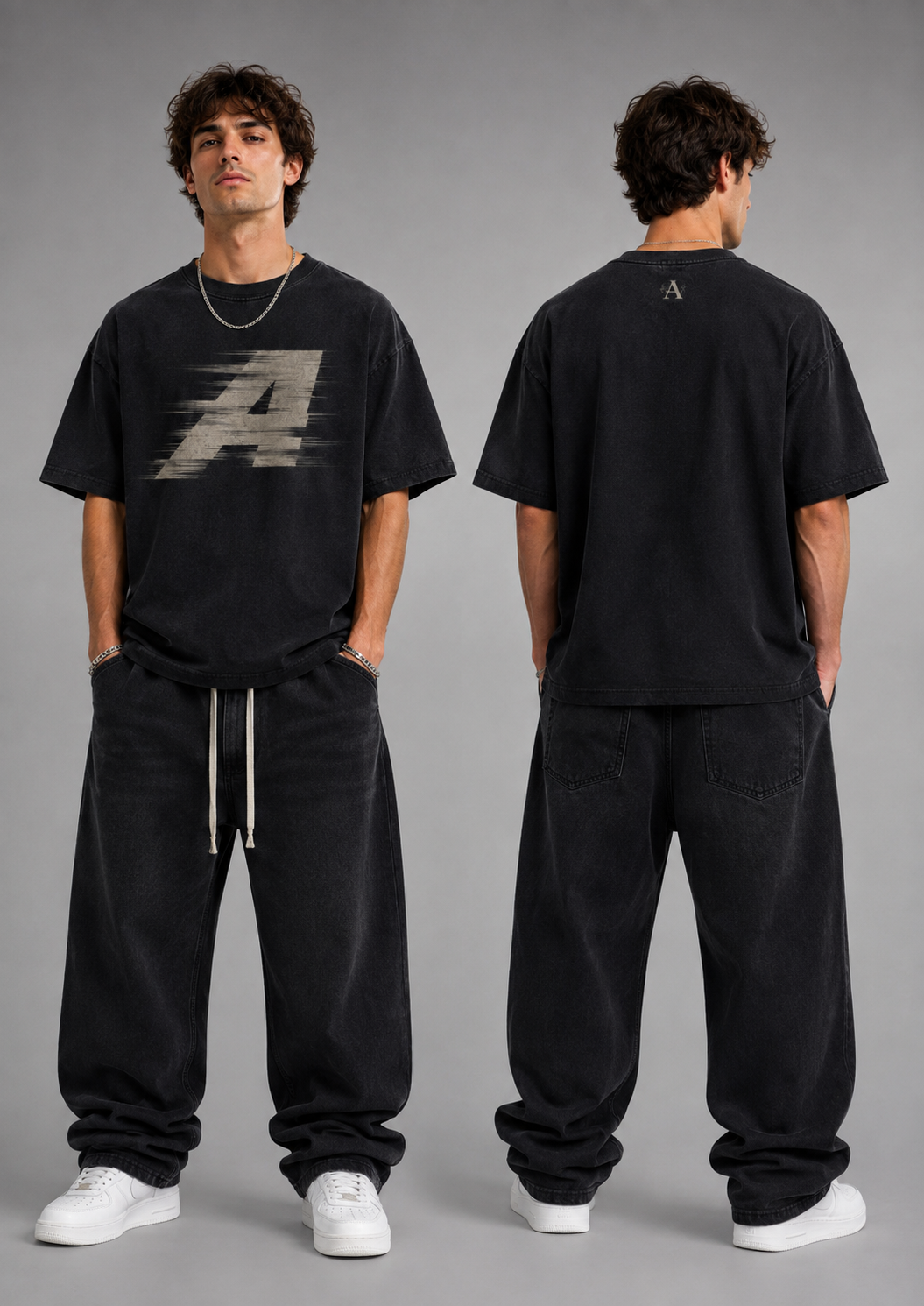 Vintage Oversized Graphic Letter A Streetwear T-Shirt (AUREN STUDIOS)