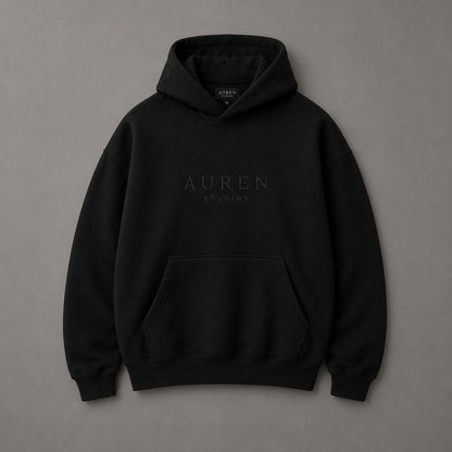 Premium Heavyweight Black Hoodie (AUREN STUDIOS)
