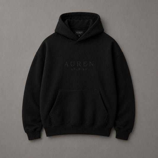 Premium Heavyweight Black Hoodie (AUREN STUDIOS)