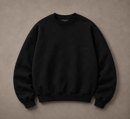 Premium Black Oversized Crewneck Sweatshirt (AUREN STUDIO)