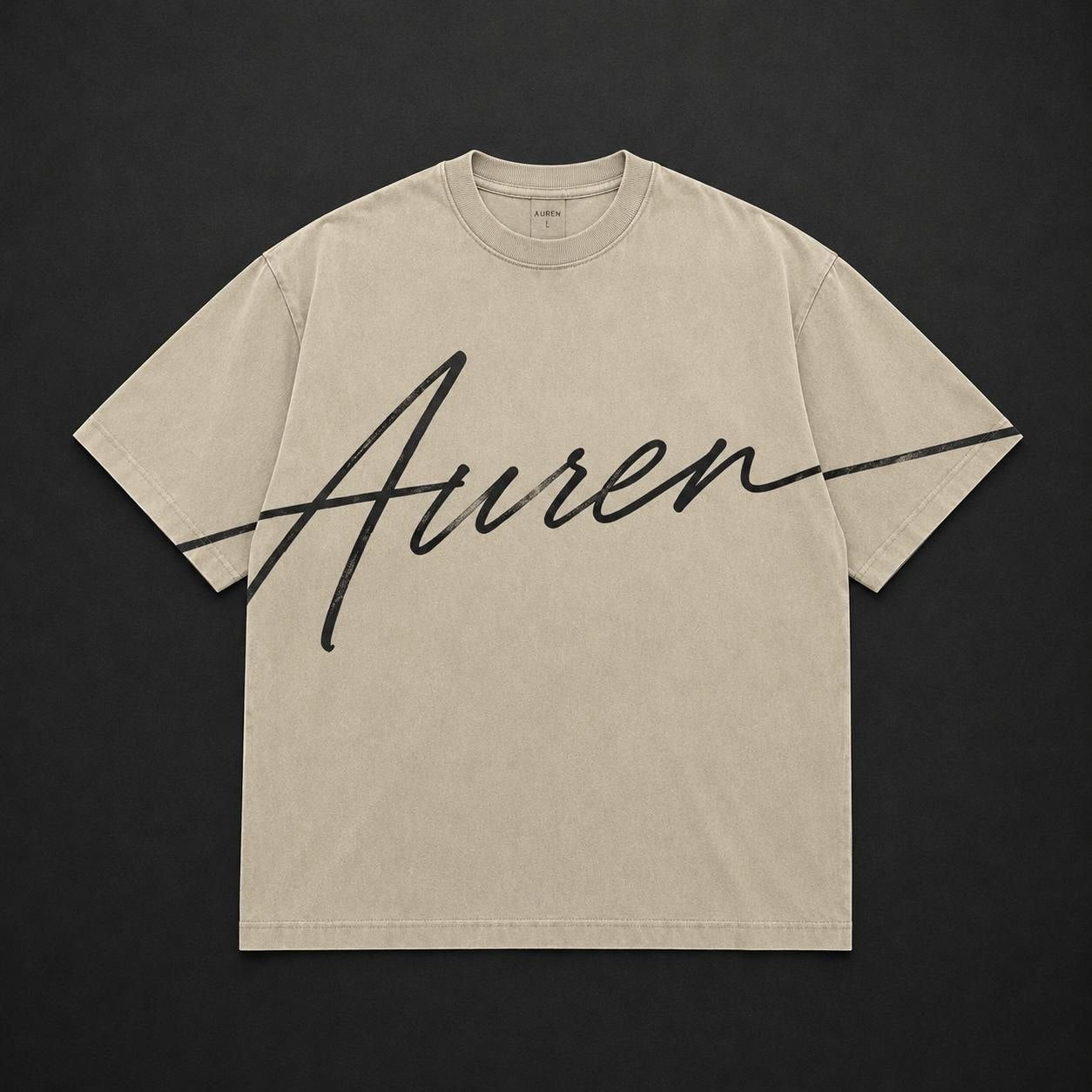 Oversized Signature Print T-Shirt (AUREN STUDIOS)