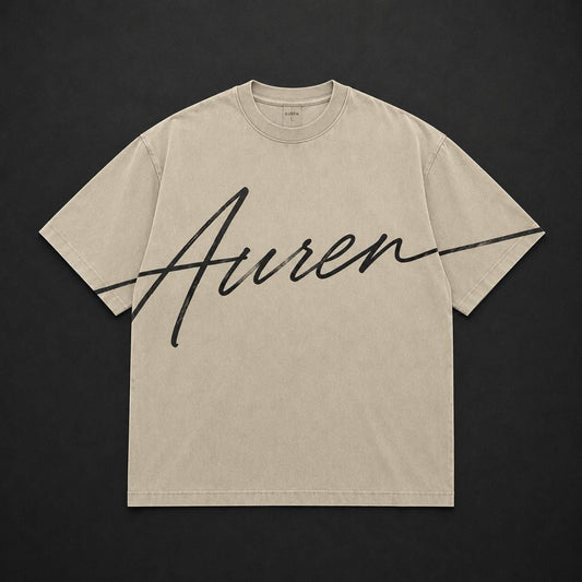 Oversized Signature Print T-Shirt (AUREN STUDIOS)