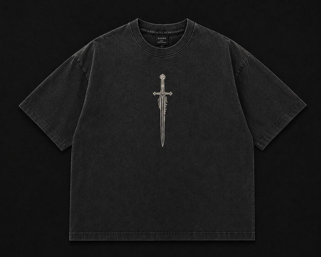 Vintage Washed Archangel Graphic Oversized T-Shirt (AUREN STUDIOS)