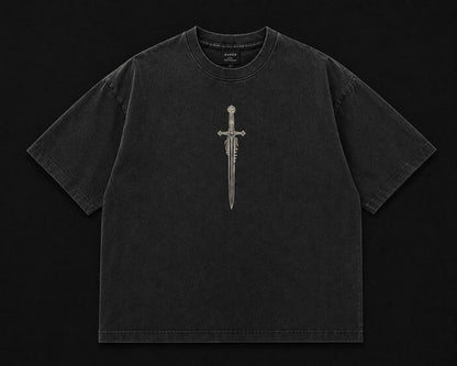 Vintage Washed Archangel Graphic Oversized T-Shirt (AUREN STUDIOS)