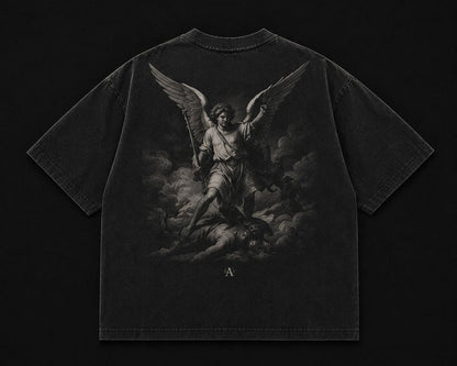 Vintage Washed Archangel Graphic Oversized T-Shirt (AUREN STUDIOS)