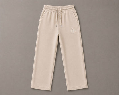 Premium Cream Oversized Straight Leg Sweatpants (AUREN STUDIOS)