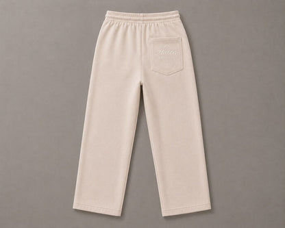 Premium Cream Oversized Straight Leg Sweatpants (AUREN STUDIOS)