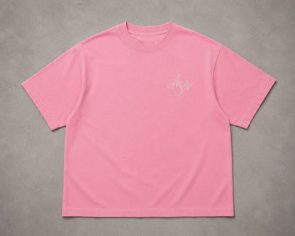 Pink Oversized Embroidered T-Shirt (AUREN STUDIOS)