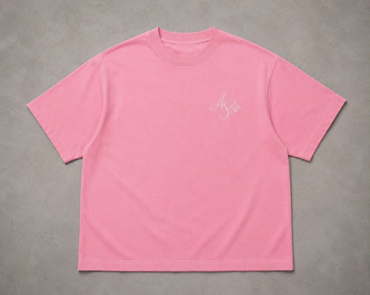 Pink Oversized Embroidered T-Shirt (AUREN STUDIOS)