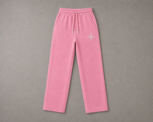 Premium Pink Oversized Straight Leg Sweatpants (AUREN STUDIOS)