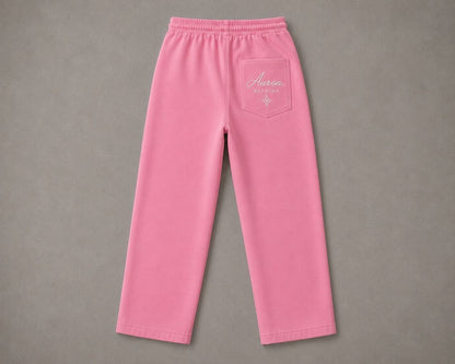 Premium Pink Oversized Straight Leg Sweatpants (AUREN STUDIOS)