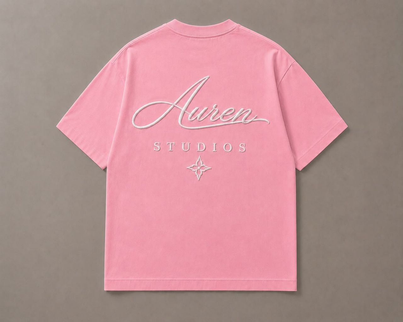 Pink Oversized Embroidered T-Shirt (AUREN STUDIOS)