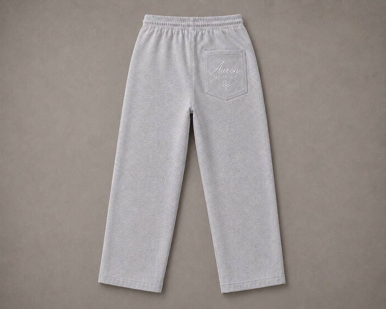 Premium Heather Grey Straight Leg Sweatpants (AUREN STUDIOS)