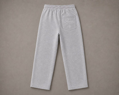 Premium Heather Grey Straight Leg Sweatpants (AUREN STUDIOS)
