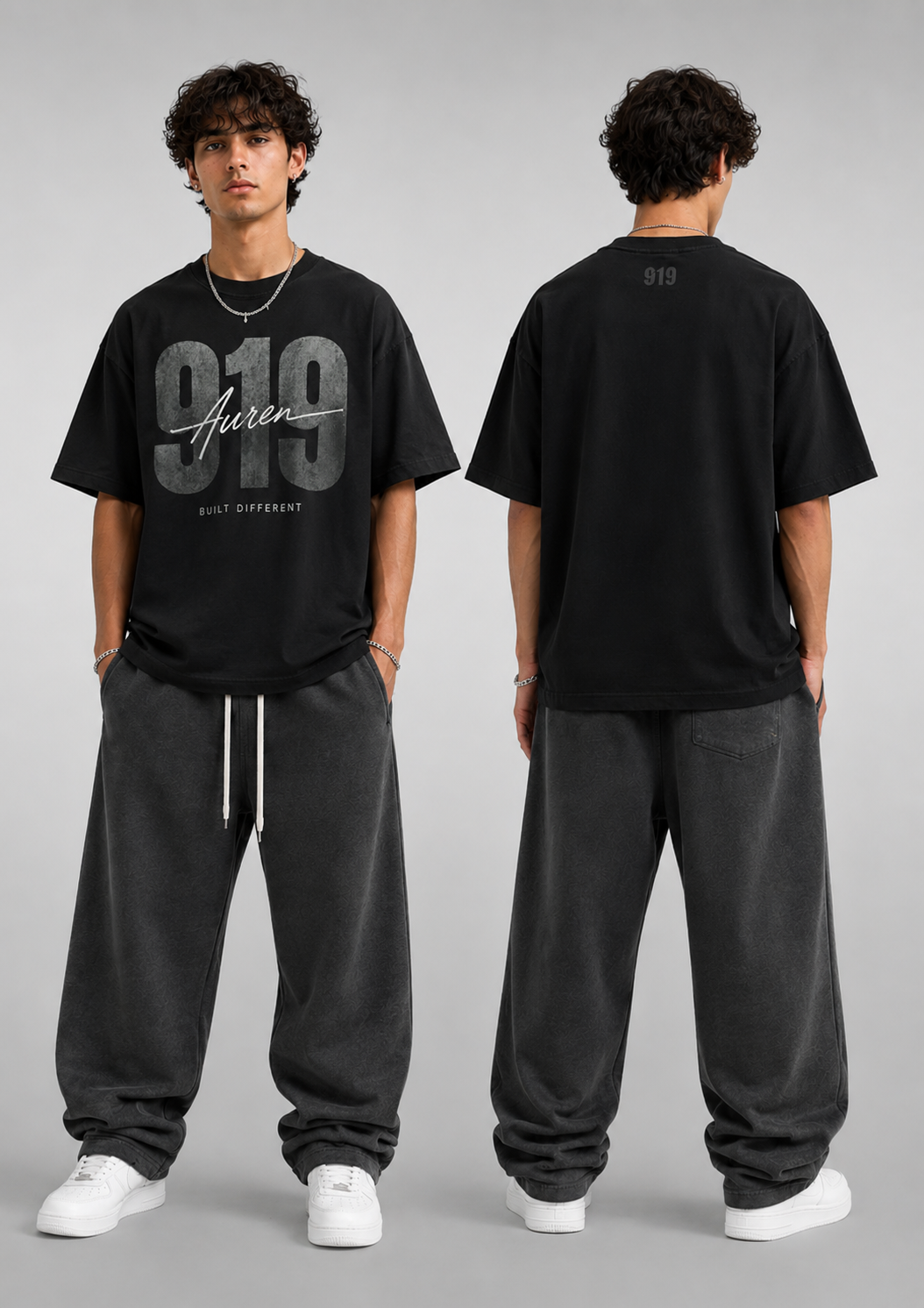 919 Built Different Oversized Graphic T-Shirt (AUREN STUDIOS)