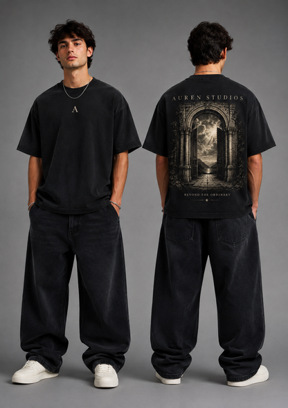 Vintage Washed Graphic Oversized T-Shirt (AUREN STUDIOS)