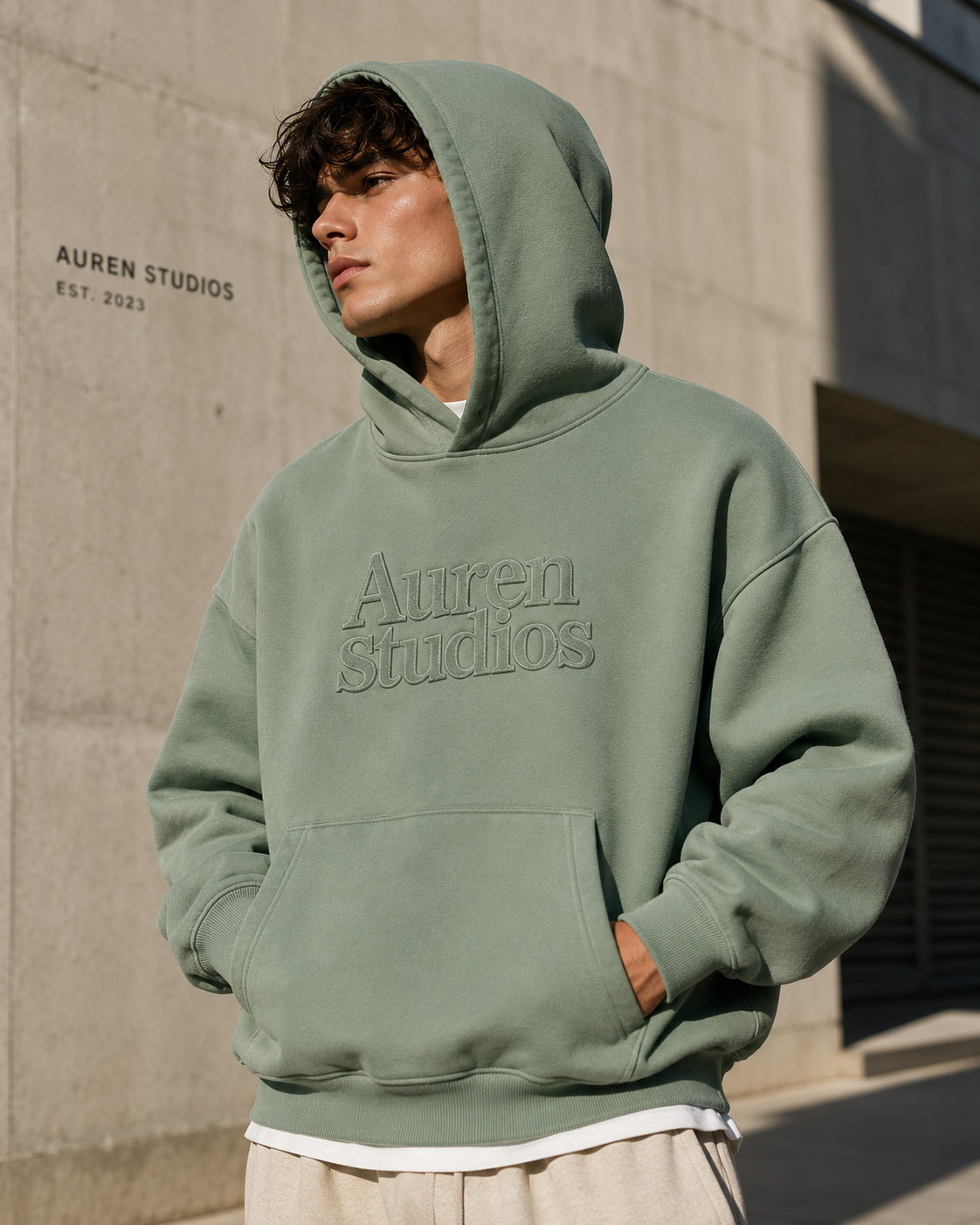 Sage Green Oversized Hoodie (AUREN STUDIOS)